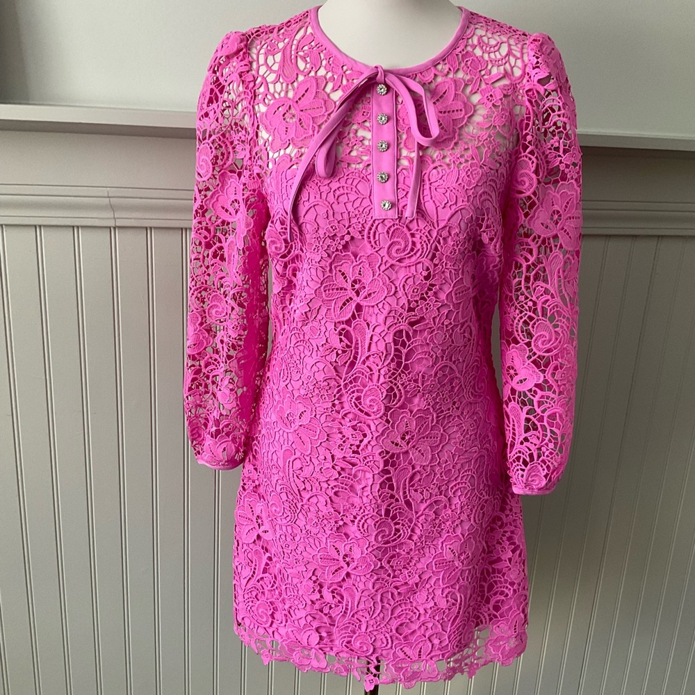 🌸 Endless Rose Pink Lace Long Sleeve Mini Dress NWT | Size M